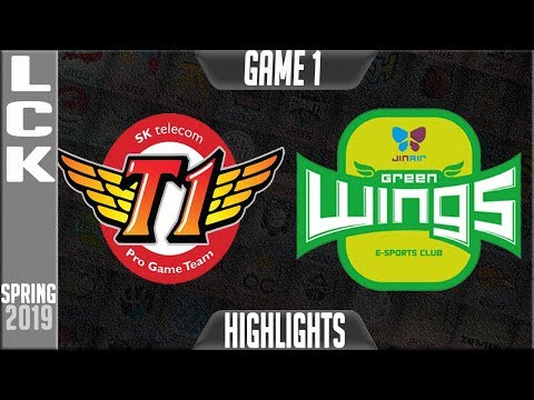 SKT vs JAG Highlights Game 1 | LCK Spring 2019 Week 1 Day 1 | SK Telecom T1 vs Jin Air Greenwings