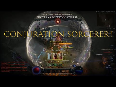 Diablo IV: Summoner/Conjuration Sorcerer, NM Dungeon Tier 98 Clear (Hydra/Firewall) Gameplay