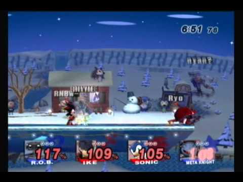 Apple Jelly (R.O.B) & Masky (Metaknight) Vs. Ryo (Ike) & True Blue (Sonic)