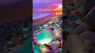 Download lagu Pemandangan yang indah dengan bebatuan bercahaya dipinggir pantai mp3