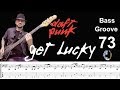 GET LUCKY (Daft Punk feat. Pharrell Williams) How to Play Bass Groove Cover with Score & Tab Lesson