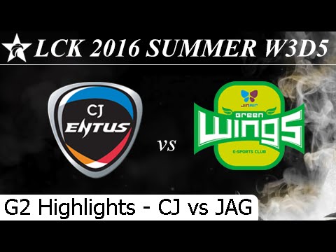 CJ vs JAG Game 2 Highlights + Damage - LCK Summer 2016 W3D5M6 CJ Entus vs Jin Air Greenwings