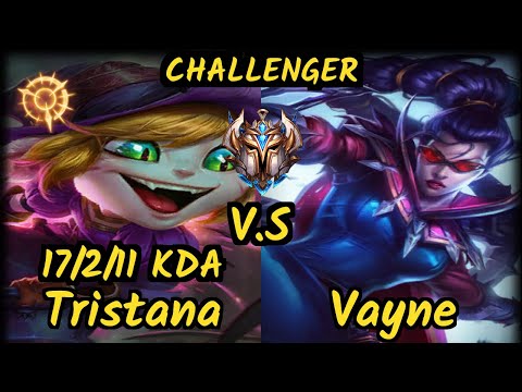 SPY Kobbe (TRISTANA) vs VAYNE - 17/2/11 KDA BOTTOM ADC CHALLENGER GAMEPLAY - EUW