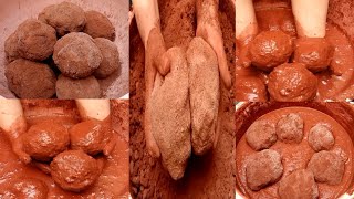 New Video Satisfying Relaxing Crispy Red Mud Dirt Balls Water Crumbling+Paste Play Oddly Satisfying🏀