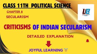 Criticisms of Indian Secularism Chapter 8 Secularism Class 11 th Political Science