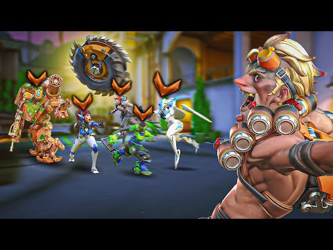 1 BUFFED Top 500 Junkrat VS 5 Bronze Players - Who wins?! (ft. Aquamarine)