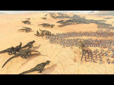 80 FERAL CARNOSAURUS vs 9000 SPEARMEN - Total War: WARHAMMER 2