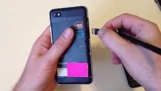 Blackberry Z30 Remove Back cover plate / Sim Card / Micro SD memory Card insert