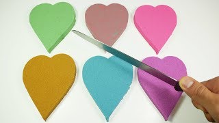 DIY How to make Kinetic Sand Heart | Oddly Satisfying Sand Cutting ~ ASMR