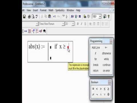 لمحة عن برمجية mathcad