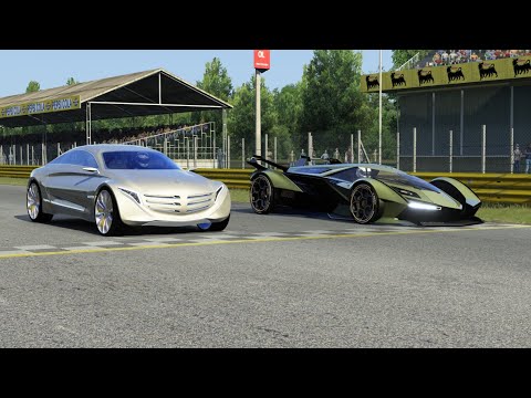 Mercedes-Benz F125 Hydrogen Concept vs Lamborghini V12 Vision GT at Monza Full Course