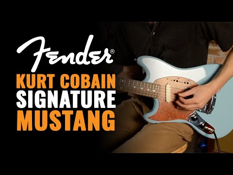 Fender Kurt Cobain Artist Series Mustang Left-Handed Body 2012 - 2014 - Dark Lake Placid Blue with Competition Stripe Bild 11