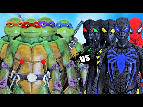 NINJA TURTLES vs TEAM SPIDERMAN - EPIC BATTLE 2023