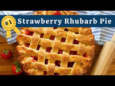 Strawberry Rhubarb Pie with Homemade Crust | Easy Tutorial 🍓