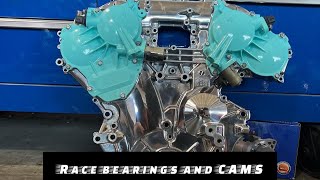 Assembling the VQ37VHR for the nismo! (JUN 288 cams and king racing bearings)