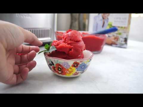 Strawberry Sorbet in The Breville Smart Scoop