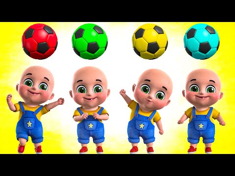 Soccer Balls Mini Golf Game Play by Little Baby Wooden Hammer to Learn Colors for Children - 3D Kids