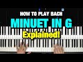HOW TO PLAY MINUET IN G MAJOR BACH PETZOLD PIANO TUTORIAL LESSON
