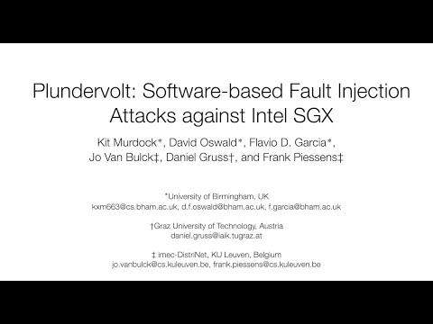 Plundervolt: Software-based Fault Injection Attacks against Intel SGX