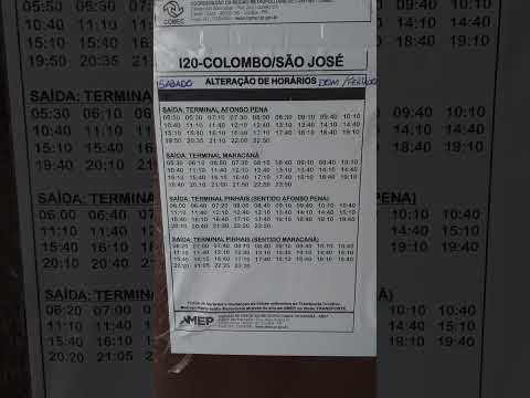 I20 COLOMBO/SÃO JOSE DOS PINHAIS HORÁRIO ÔNIBUS
