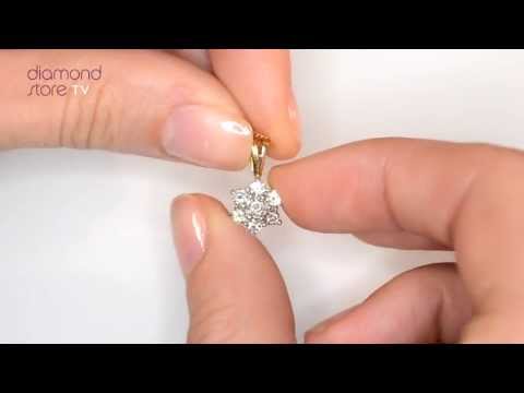FR27 72A - 18K Gold 0.50ct H/Si Diamond Cluster Pendant