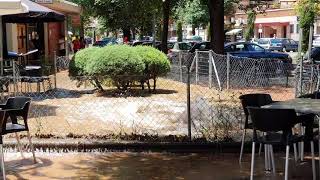 Géiser en Lope de Figueroa por la rotura de una tubería