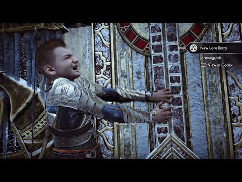 Atreus tries to open the Door like Kratos Scene - God Of War Ragnarok