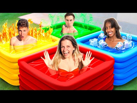 SOPRAVVIVIAMO NELLA PISCINA NEL TUO COLORE PER 24 ORE CON I NOSTRI AMICI!💦