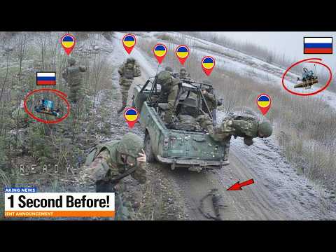 Russian FPV Drone Engage Ukrainian Military Vehicle in Frontline Footage