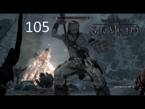 The Elder Scrolls::Skyrim::Episode 105::Giants VS  Orcs!