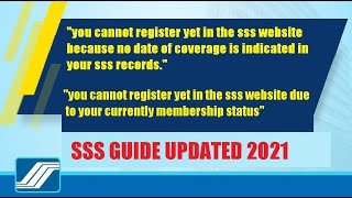You cannot register yet in the sss website due to your currently membership status | SSS Solution