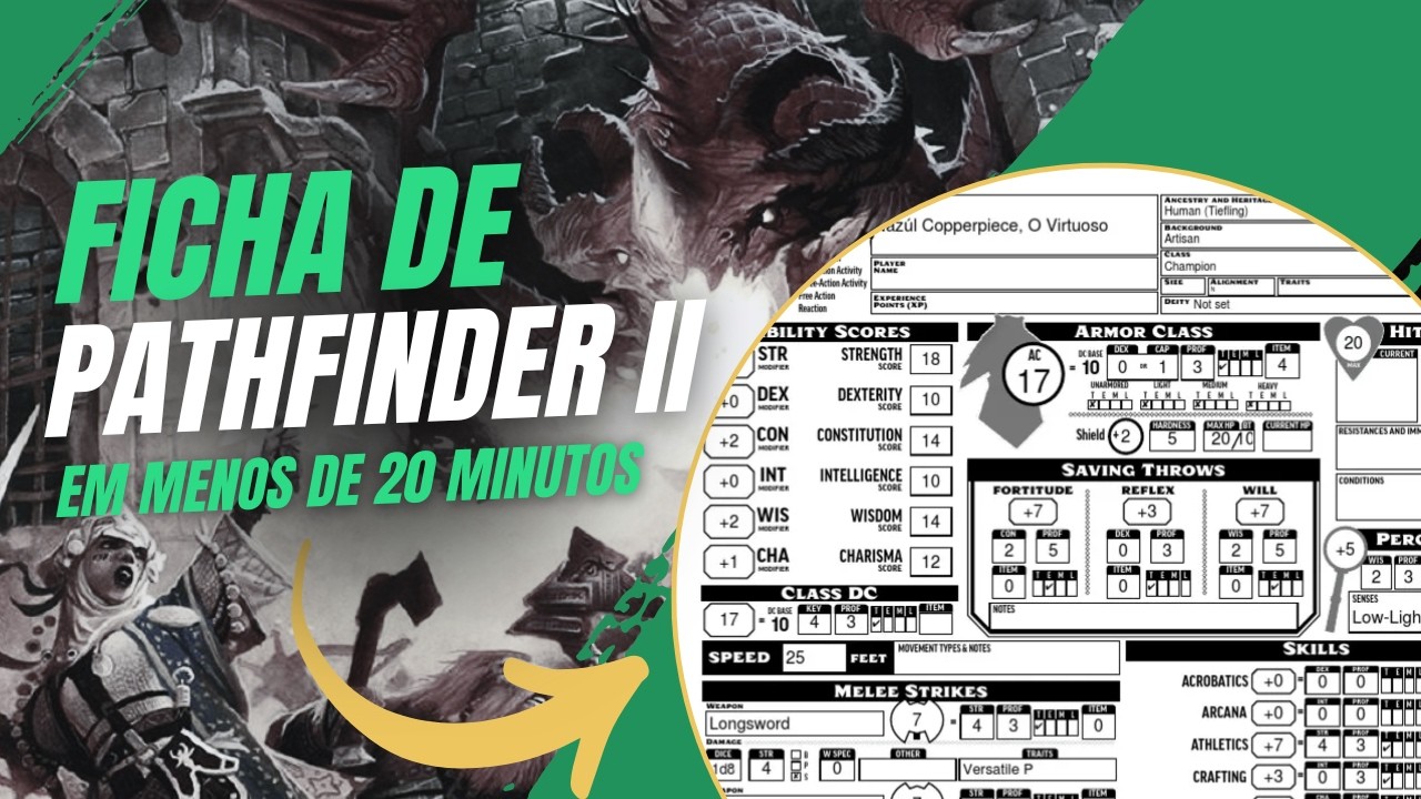 Como fazer sua FICHA de Pathfinder 2 Remaster do Zero!