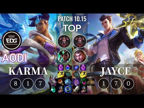 EDG Aodi Karma vs Jayce Top - KR Patch 10.15