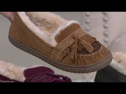 Earth Origins Suede Slippers with Tassels - Yukon Yasmine on QVC