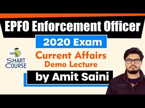 Current Affairs for EPFO Enforcement Officer 2020 Exam - EPFO 2020 DEMO Lecture