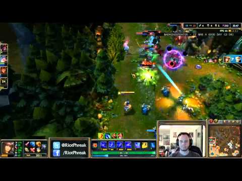 Phreak Tons of Damage Pentakill on Stream - League of Legends