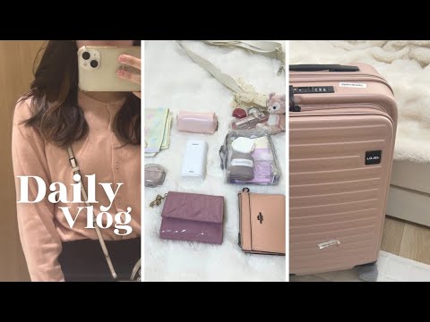 【vlog】旅行前のお買い物🧺お気に入りのLOJELキャリーケースにパッキング🧳旅行の時のカバンの中身🌸