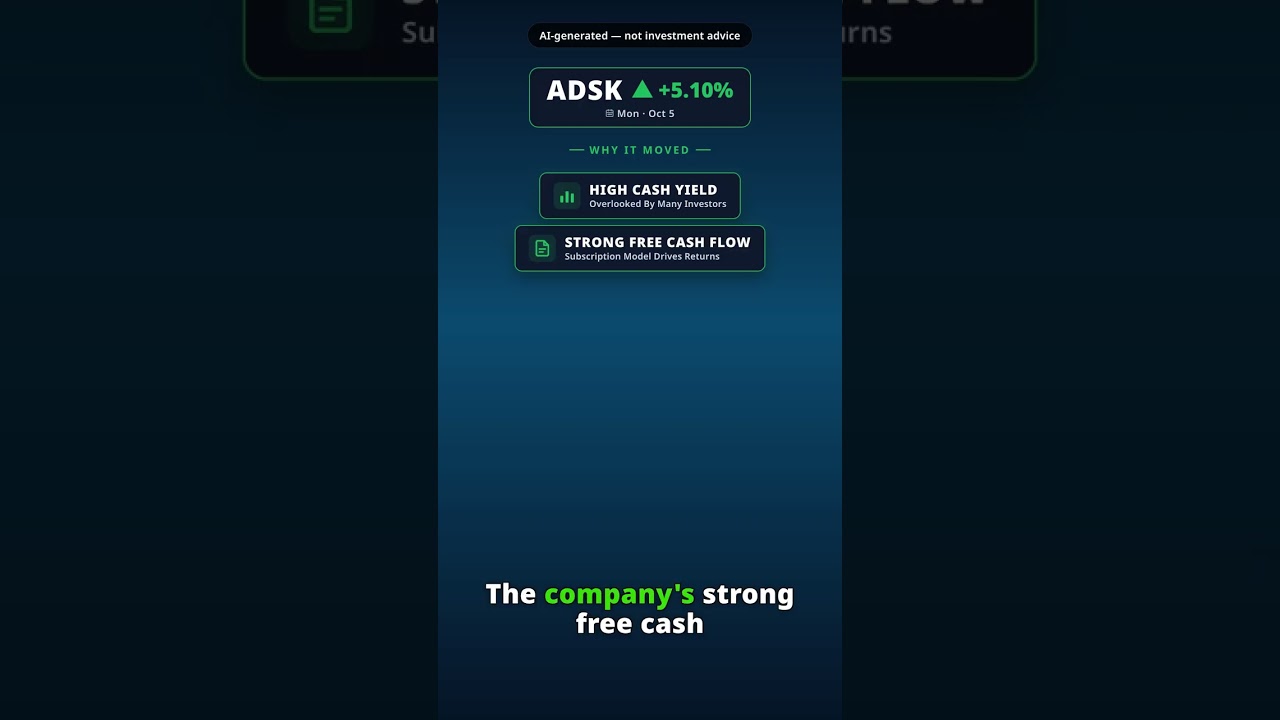 ¿Por qué salta la acción de Autodesk hoy? ADSK +5.10% (5 oct)