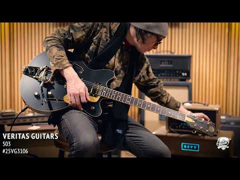 Veritas 503 FiveOThree Semi-Hollow Guitar w/ Bigsby – Black Hard Satin image 11