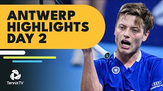 Goffin vs Bailly in Late-Night Thriller; Cerundolo, Huesler Feature | Antwerp 2022 Highlights Day 2
