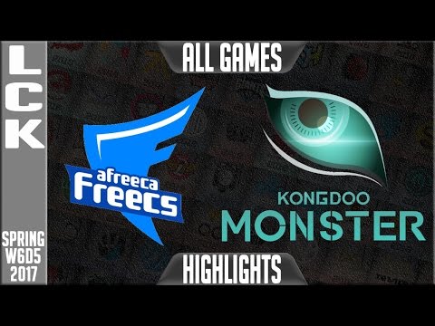 Afreeca Freecs vs Kongoo Monster Highlights All Games - LCK Week 5 Day 5 Spring 2017 - AFS vs KDM