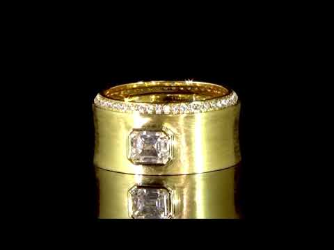 18k Yellow Gold GIA Certified 0.62ct Emerald Cut Diamond Ring