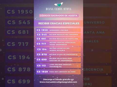 Recibe Gracias especiales con los Códigos Sagrados 💜 #codigossagrados #agesta