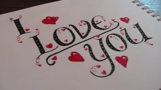 write cursive fancy letters - how to write I love you