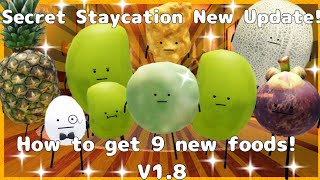 Roblox Secret Staycation How To Get All 9 New Foods From The New Update V1.8 And Badges!!!