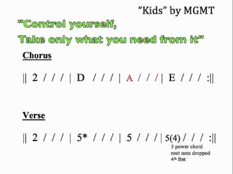 "Kids" moving chord chart