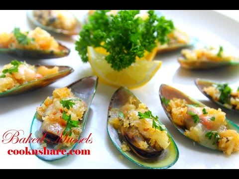 Baked Mussels with Cheese and Garlic