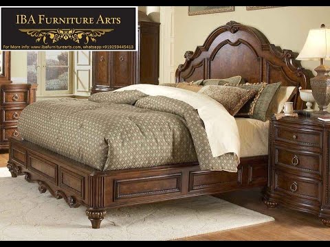 Oak wood solid teak wood bedroom set, size: queen