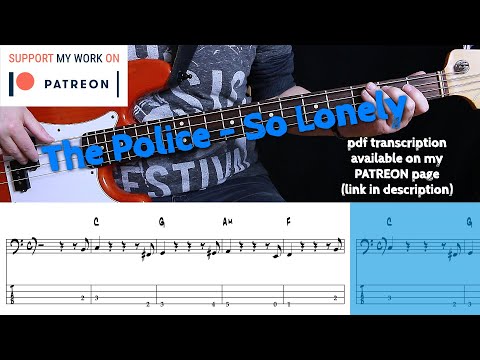 The Police - So Lonely (Bass cover with tabs)