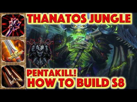 SMITE HOW TO BUILD THANATOS - Draconic Devastator Thanatos Skin Showcase + Pentakill + Jungle Build